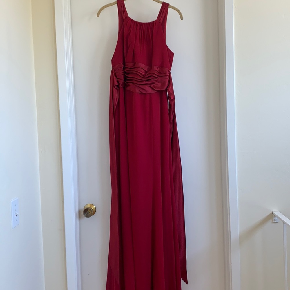 David’s Bridal red gown